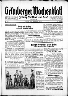 Gr&uuml;nberger Wochenblatt: Zeitung f&uuml;r Stadt und Land, No. 158. ( 10. Juli 1935)