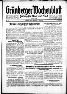 Gr&uuml;nberger Wochenblatt: Zeitung f&uuml;r Stadt und Land, No. 159. ( 11. Juli 1935)