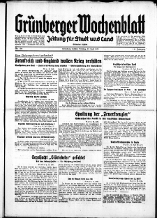 Gr&uuml;nberger Wochenblatt: Zeitung f&uuml;r Stadt und Land, No. 160. ( 12. Juli 1935)