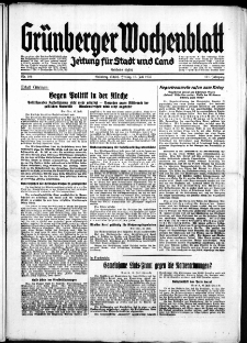 Gr&uuml;nberger Wochenblatt: Zeitung f&uuml;r Stadt und Land, No. 166. ( 19. Juli 1935)