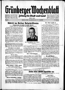 Gr&uuml;nberger Wochenblatt: Zeitung f&uuml;r Stadt und Land, No. 167. ( 20./ 21. Juli 1935)