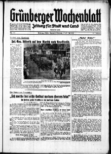 Gr&uuml;nberger Wochenblatt: Zeitung f&uuml;r Stadt und Land, No. 173. ( 27./ 28. Juli 1935)