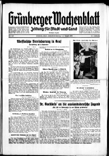 Grünberger Wochenblatt: Zeitung für Stadt und Land, No. 179. ( 3./ 4. August 1935)