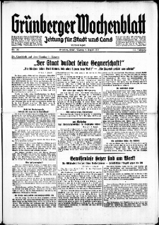 Grünberger Wochenblatt: Zeitung für Stadt und Land, No. 180. ( 5. August 1935)