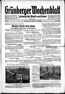 Grünberger Wochenblatt: Zeitung für Stadt und Land, No. 181. ( 6. August 1935)