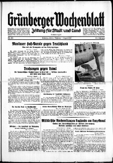 Grünberger Wochenblatt: Zeitung für Stadt und Land, No. 182. ( 7. August 1935)