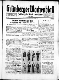 Gr&uuml;nberger Wochenblatt: Zeitung f&uuml;r Stadt und Land, No. 183. ( 8. August 1935)