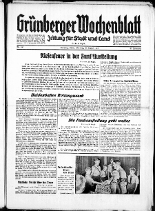 Gr&uuml;nberger Wochenblatt: Zeitung f&uuml;r Stadt und Land, No. 193. ( 20. August 1935)