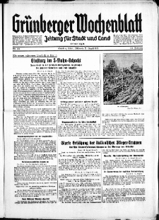 Gr&uuml;nberger Wochenblatt: Zeitung f&uuml;r Stadt und Land, No. 194. ( 21. August 1935)