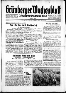 Gr&uuml;nberger Wochenblatt: Zeitung f&uuml;r Stadt und Land, No. 203. ( 31. August/ 1. September 1935)