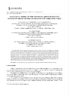 Analytical model of the two-mass above resonance system of the eccentric-pendulum type vibration table