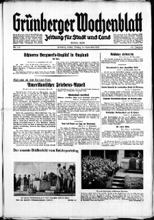 Gr&uuml;nberger Wochenblatt: Zeitung f&uuml;r Stadt und Land, No. 214. ( 13. September 1935)