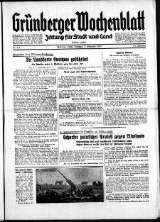 Grünberger Wochenblatt: Zeitung für Stadt und Land, No. 217. ( 17. September 1935)