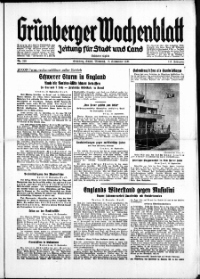 Gr&uuml;nberger Wochenblatt: Zeitung f&uuml;r Stadt und Land, No. 218. ( 18. September 1935)
