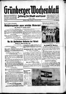 Gr&uuml;nberger Wochenblatt: Zeitung f&uuml;r Stadt und Land, No. 222. ( 23. September 1935)