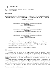 Experimental and numerical study on the effect of creep behavior on epoxy composites reinforced with yttrium oxide powder