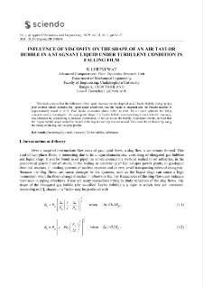 Influence of viscosity on the shape of an air taylor bubble in a stagnant liquid under turbulent condition in falling film