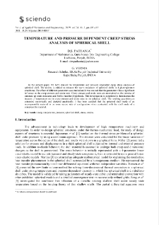 Temperature and pressure dependent creep stress analysis of spherical shell