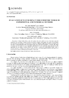 Evaluation of water impact for symmetric wedge by experimental and numerical methods