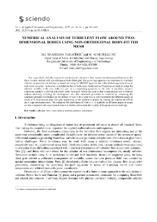 Numerical analysis of turbulent flow around two-dimensional bodies using non-orthogonal body-fitted mesh