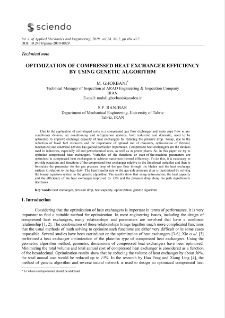 Optimization of compressed heat exchanger efficiency by using genetic algorithm