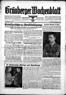Gr&uuml;nberger Wochenblatt: Zeitung f&uuml;r Stadt und Land, No. 10. ( 12. Januar 1939)