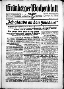 Grünberger Wochenblatt: Zeitung für Stadt und Land, No. 26. ( 31. Januar 1939)