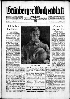 Grünberger Wochenblatt: Zeitung für Stadt und Land, No. 60. ( 11./ 12. März 1939)