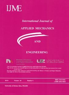 International Journal of Applied Mechanics and Engineering (IJAME), volume 24, number 4 (2019) - spis treści