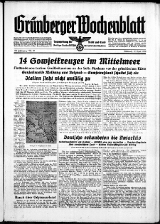 Grünberger Wochenblatt: Zeitung für Stadt und Land, No. 85. ( 12. April 1939)
