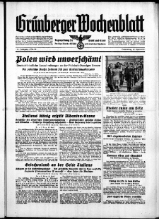 Grünberger Wochenblatt: Zeitung für Stadt und Land, No. 86. ( 13. April 1939)