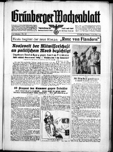 Gr&uuml;nberger Wochenblatt: Zeitung f&uuml;r Stadt und Land, No. 110. ( 13./14. Mai 1939)