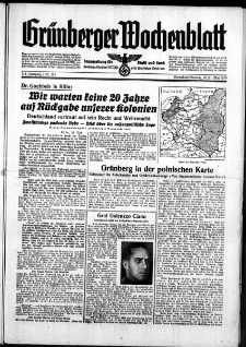 Grünberger Wochenblatt: Zeitung für Stadt und Land, No. 115. ( 20./ 21. Mai 1939)