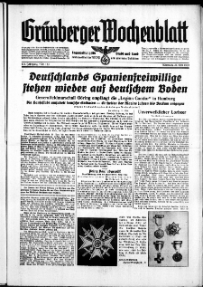 Gr&uuml;nberger Wochenblatt: Zeitung f&uuml;r Stadt und Land, No. 123. ( 31. Mai 1939)