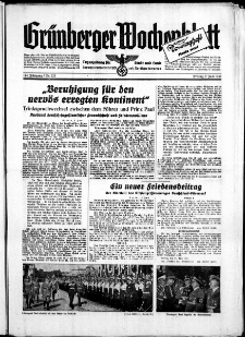 Gr&uuml;nberger Wochenblatt: Zeitung f&uuml;r Stadt und Land, No. 125. ( 2. Juni 1939)