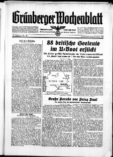 Grünberger Wochenblatt: Zeitung für Stadt und Land, No. 126. ( 3./ 4. Juni 1939)
