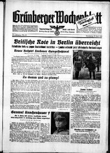 Grünberger Wochenblatt: Zeitung für Stadt und Land, No. 148. ( 29. Juni 1939)