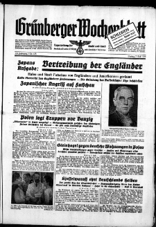 Gr&uuml;nberger Wochenblatt: Zeitung f&uuml;r Stadt und Land, No. 155. ( 7. Juli 1939)