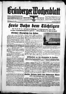 Gr&uuml;nberger Wochenblatt: Zeitung f&uuml;r Stadt und Land, No. 159. ( 12. Juli 1939)