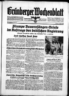 Grünberger Wochenblatt: Zeitung für Stadt und Land, No. 161. ( 14. Juli 1939)