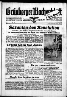Grünberger Wochenblatt: Zeitung für Stadt und Land, No. 168. ( 22./ 23. Juli 1939)