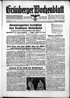 Grünberger Wochenblatt: Zeitung für Stadt und Land, No. 177. ( 2. August 1939)