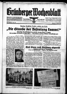Grünberger Wochenblatt: Zeitung für Stadt und Land, No. 185. ( 11. August 1939)