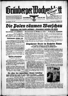 Grünberger Wochenblatt: Zeitung für Stadt und Land, No. 208. ( 7. September 1939)