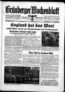 Grünberger Wochenblatt: Zeitung für Stadt und Land, No. 234. ( 7./ 8. Oktober 1939)