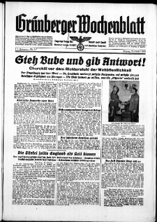 Gr&uuml;nberger Wochenblatt: Zeitung f&uuml;r Stadt und Land, No. 247. ( 23. Oktober 1939)