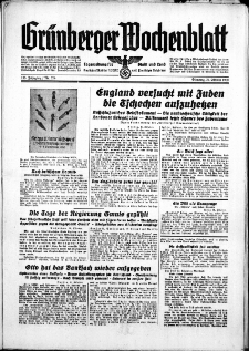 Gr&uuml;nberger Wochenblatt: Zeitung f&uuml;r Stadt und Land, No. 254. ( 31. Oktober 1939)