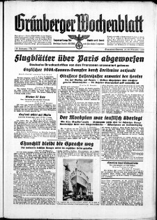 Grünberger Wochenblatt: Zeitung für Stadt und Land, No. 276. ( 25./ 26. November 1939)