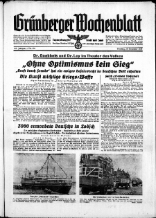 Grünberger Wochenblatt: Zeitung für Stadt und Land, No. 278. ( 28. November 1939)