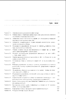 Bankructwa gospodarstw domowych: perspektywa ekonomiczna i społeczna - spis tabel